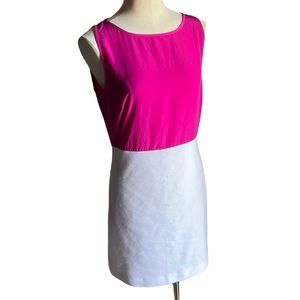 Zara Pink and White Color Knee Length Block Shift Dress Size Large